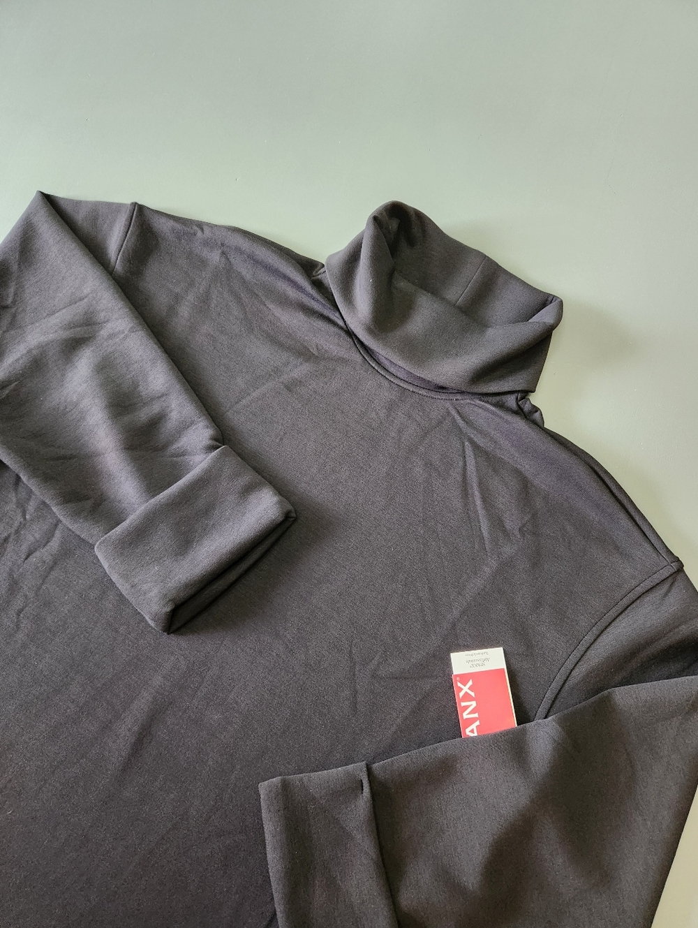 SPANX Air Essentials Turtleneck Dress Womens L Black Modal Luxe Soft Loungewear